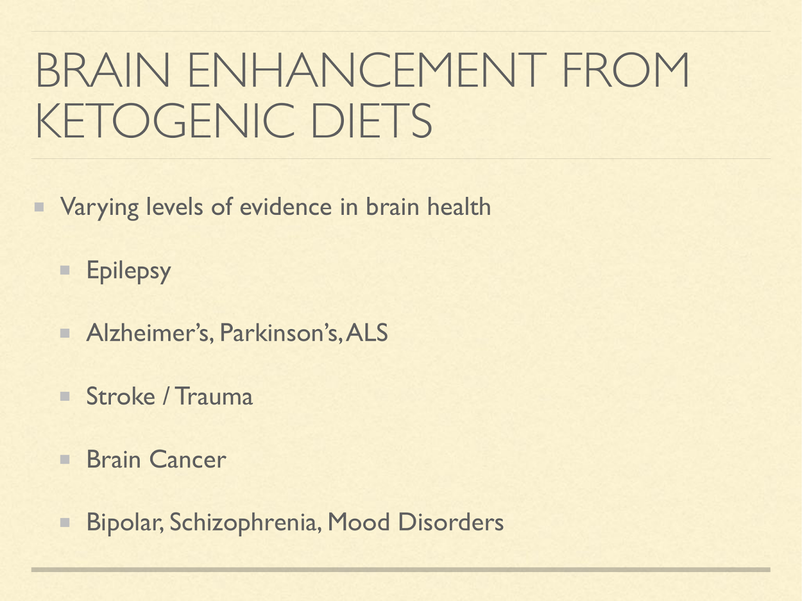 ketogenic diets and brains